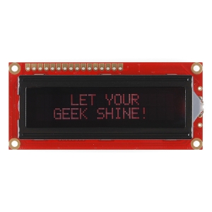 [LCD-09068] 시리얼 16x2 캐랙터 LCD - Red on Black 3.3V